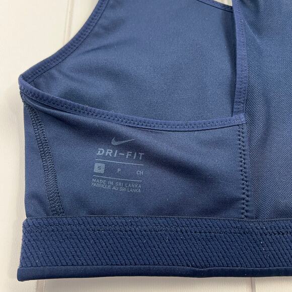 Nike Dri-Fit Sports Bra Athletic Racerback Navy Blue AJ3351 Women’s size small - Picture 6 of 7